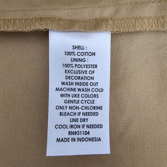 Crown & Ivy Short Trench Coat Double Breasted Striped Sleeves Water Resistant - Picture 13 of 13